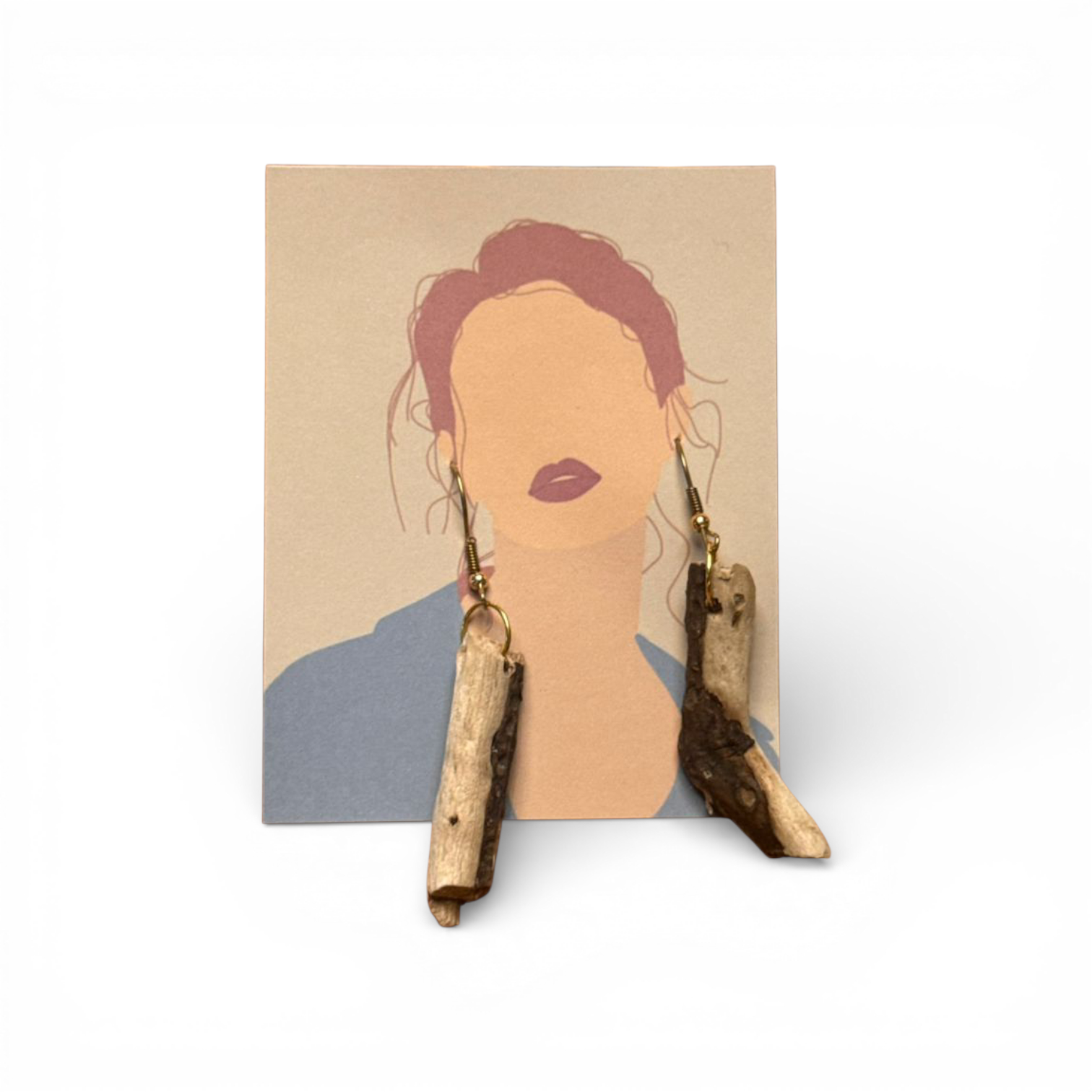 گوشواره دست‌ساز چوبی مدل آوین