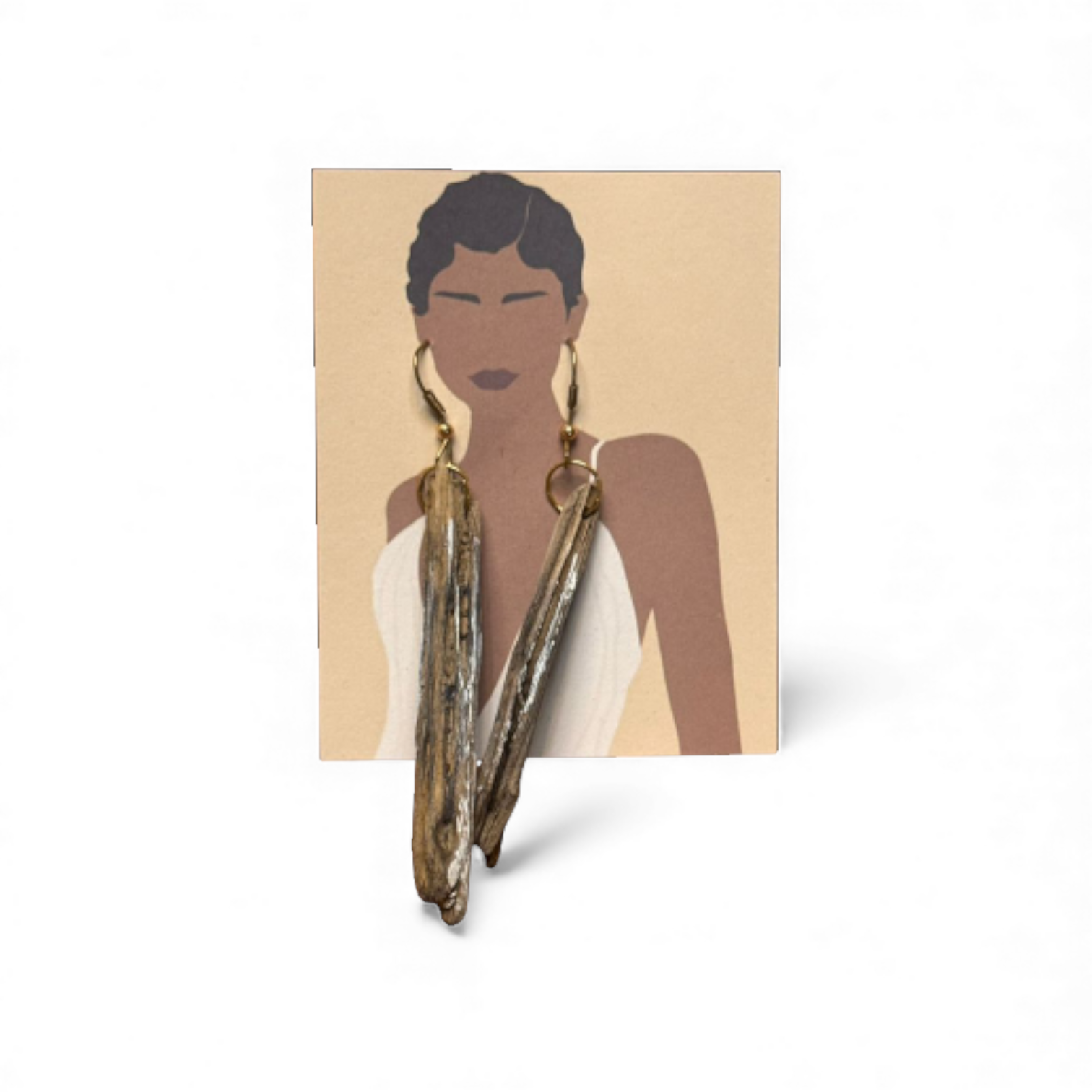 گوشواره دست‌ساز چوبی مدل نایرا